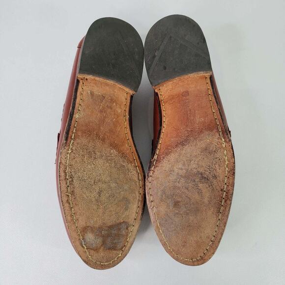 Allen Edmonds Maxfield Men’s Size 10 Brown Leather Woven Tassel Loafers main image 6